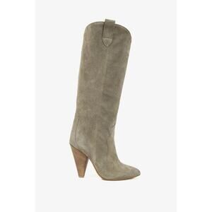 ISABEL MARANT ETOILE Ruth Western Heeled Boot Khaki Suede Size 39 Slouchy Boots